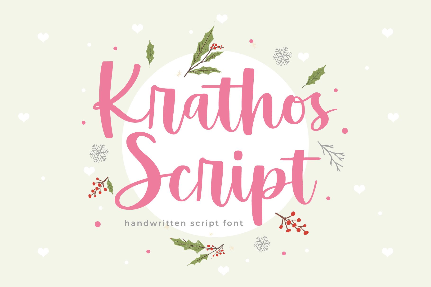 Script Fonts with Modern Handwritten Style Krathos Feminine Script Font