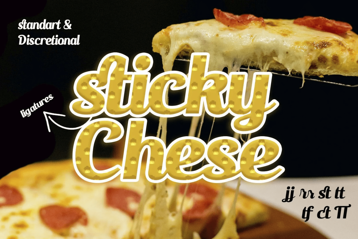 a close up of a pizza - Callum Calligraphic Font